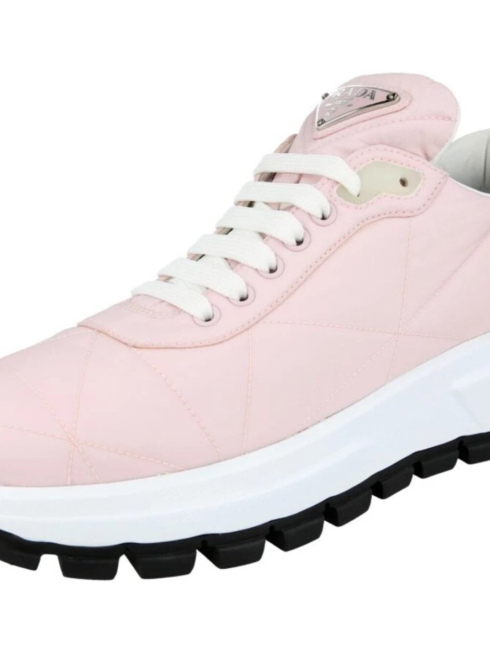 $995 PRADA Lightweight PRAX Sneakers - Rose Pink White - Size 37.5